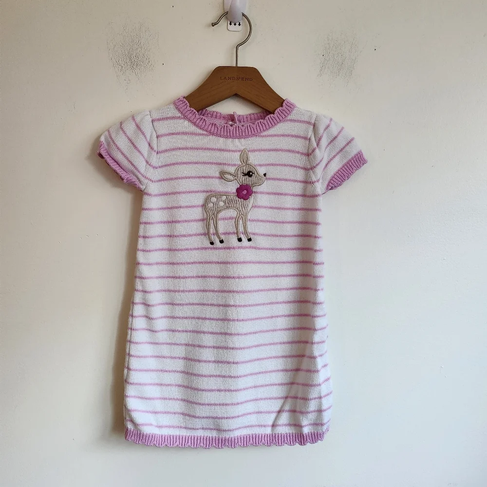 Gymboree Knit Baby Deer Stripe Dress 18 to 24M